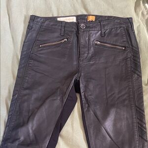 Pilcro Black Leather Look Pants Anthropologie